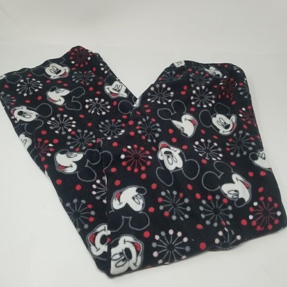 Cute black white red warm fleece Mickey Mouse jammie pants or day fleece pants. - Picture 7 of 13